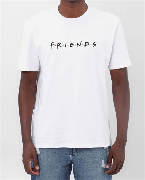 Camiseta Masculina Logo Friends Branca Warner Bros Fanlab Oficial