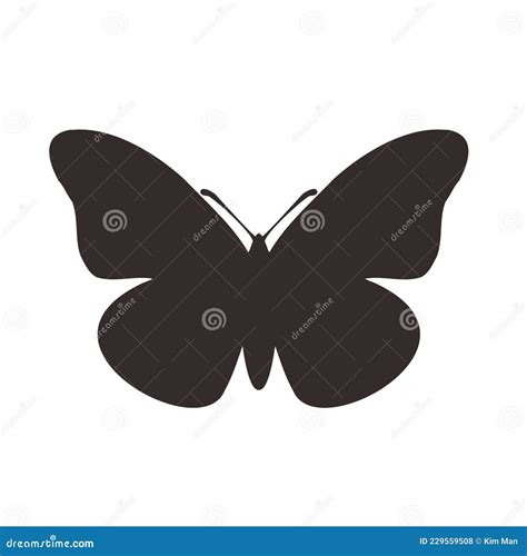 Silueta De Mariposa Sobre Fondo Blanco Ilustración del Vector