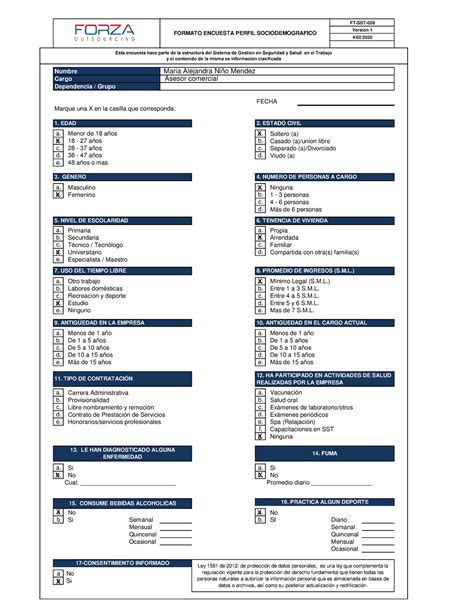 Formato Encuesta Perfil Sociodemografico 19 FECHA A Menor De 18