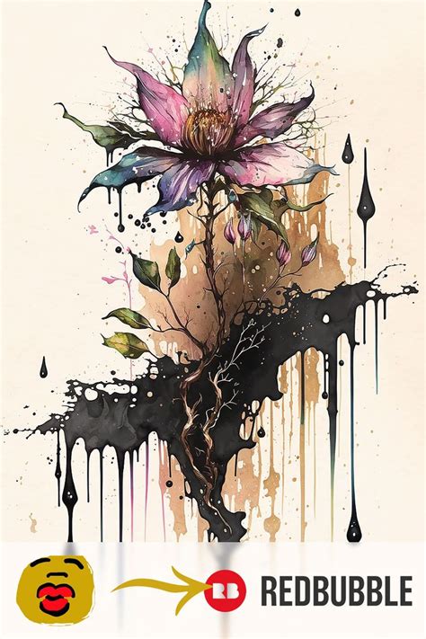 Hagaritha Portr T Einer Blume Graffiti Blumen Aquarell