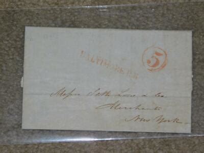 Baltimore Rr Stampless Folded Letter Red Cds Cent Rate Ebay