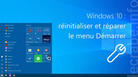 Windows 10 réinitialiser et réparer le menu Démarrer Le Crabe Info