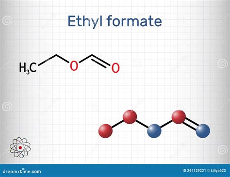 Ethyl Formate Ethyl Methanoate Molecule. Skeletal Formula. Cartoon ...