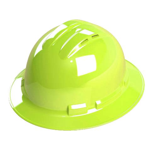 Cordova H34r6v Duo Safety Hard Hat Full Brim 4 Pt Pinlock Vented Hi Vis Green