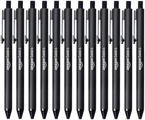 Amazon Basics Retractable Ballpoint Pen Black Medium Point Smooth