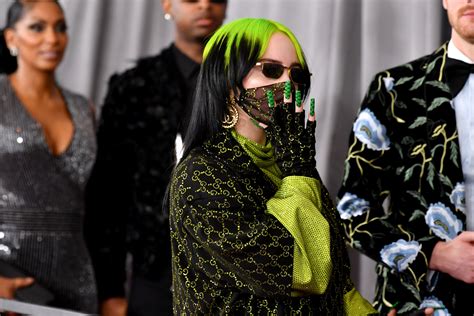 Billie Eilish Matches Her Suit To Her Neon Green Hair On The Grammys