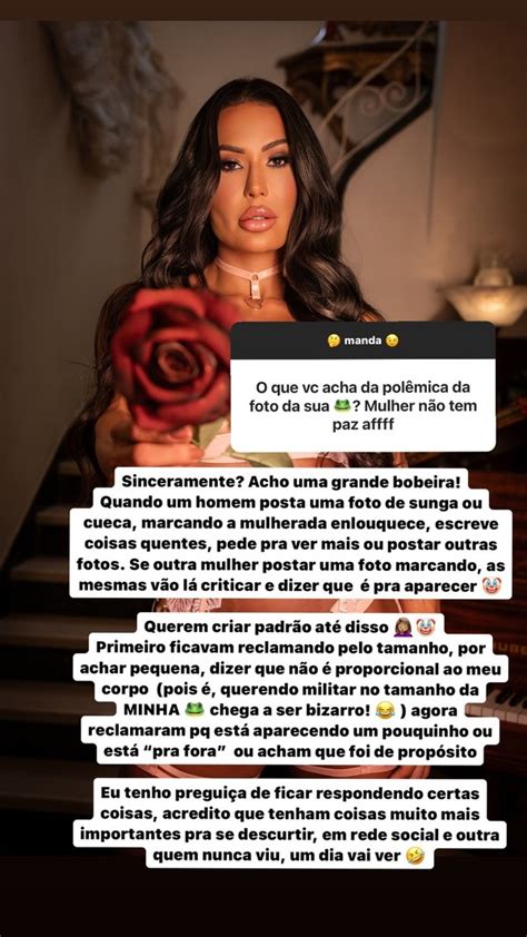 Gracyanne Barbosa se revolta críticas por foto de lingerie