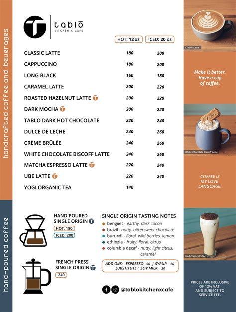 menu  tablo kitchen  cafe south triangle qc quezon city