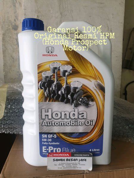 Jual Oli Mesin E PRO BLUE 5W 30 Galon Atau 4 Liter Mobil Honda Brio