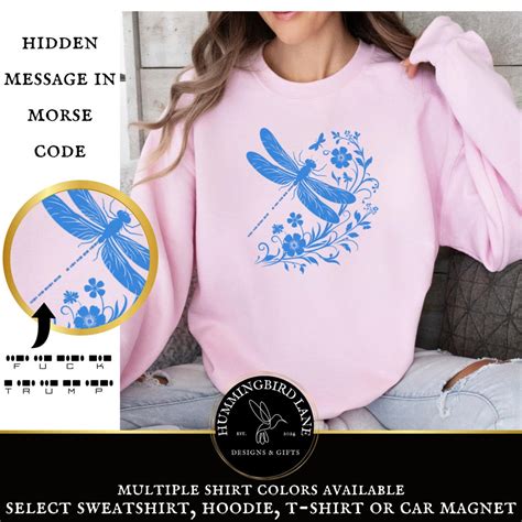 Hidden Message Fuck Trump Morse Code Unisex Shirt Dragonfly Subtle Resistance Shirt Anti Trump