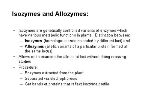 Isozymes and Allozymes: