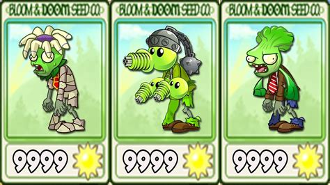 All Pea Zomplants Vs All Zombotany Plants Vs Zombies Mod