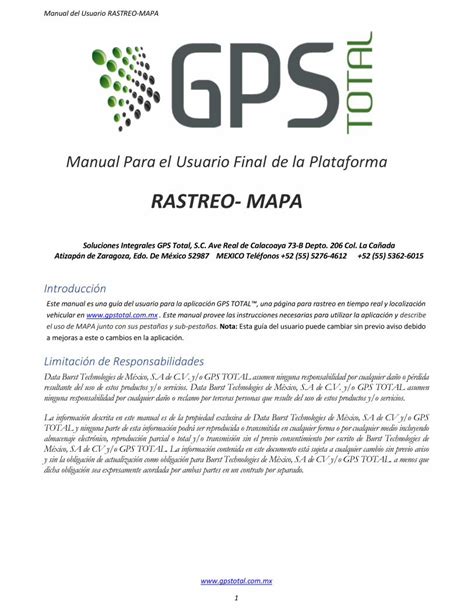 Pdf Rastreo Mapa Gps Totalgpstotal Mx Manuales Manual Mapa Pdf