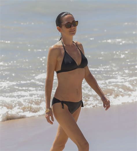 Jennifer Connelly In Black Bikini At A Beach In St Barts