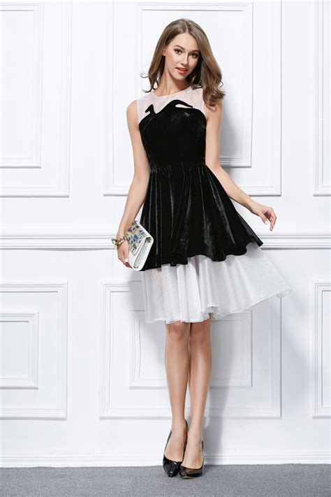 Cute White And Black Short Mini Party Homecoming Dresses