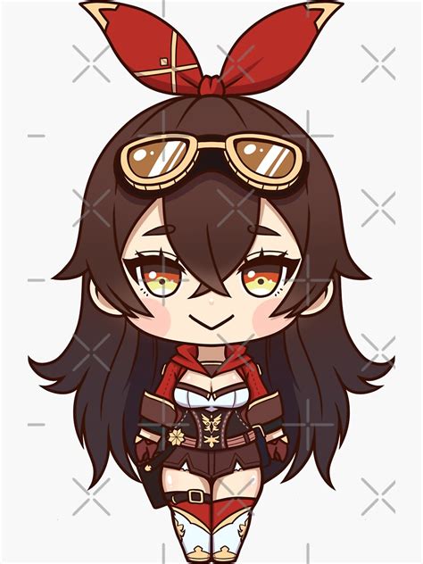 Genshin Impact Amber Chibi Sticker For Sale By Hellszel Redbubble