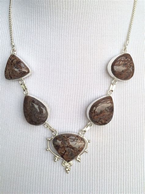 Sterling Silver Mushroom Rhyolite Necklace Ebay