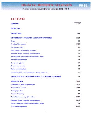 Fillable Online FRS 3 Reporting Financial PerformanceCroner I Tax And