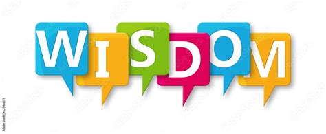 wisdom letters written  beautiful boxes  white background stock