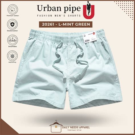 URBAN PIPE Board Plain ABOVE THE KNEE Shorts For Men Casual Garter