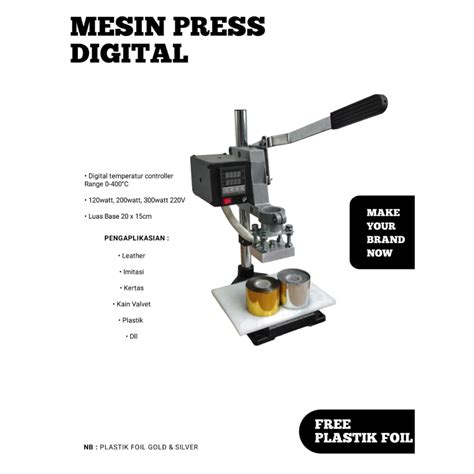 jual mesin stempel emboss hot stamp digital  kulit kertas