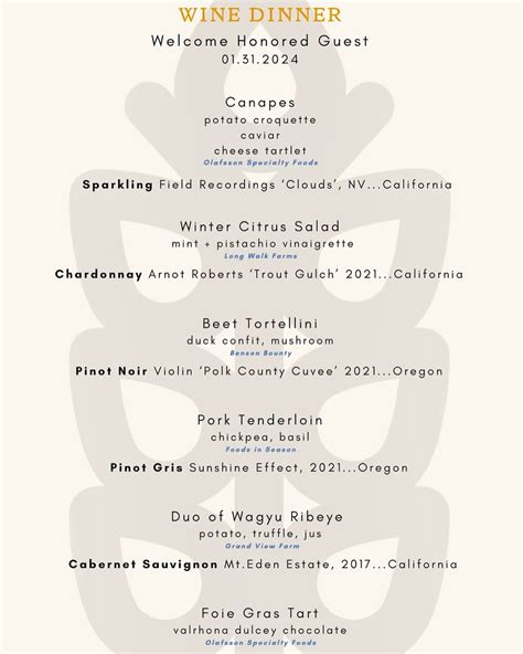 Dinner Menu — Semo