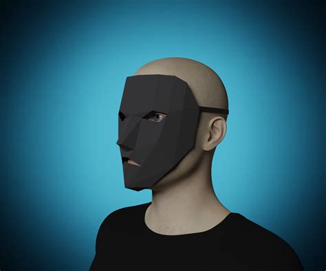 Low Poly FACE MASK PAPERCRAFT, 3D Polygonal Diy Masquerade Mask