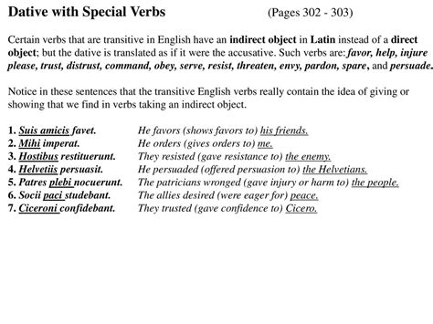 Dative With Special Verbs Pages Ppt Download