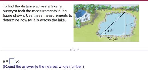 Solved To Find The Distance Across A Lake A Surveyor Took Chegg