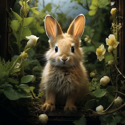 Premium Photo | A cute Rabbit looking at the camera