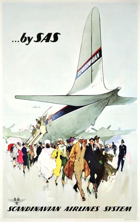 Sas Scandinavian Airlines System Travel Posters Vintage Travel