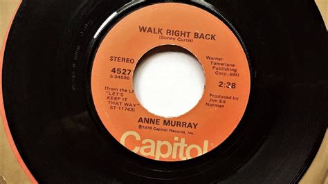 Walk Right Back Anne Murray 1978 Youtube