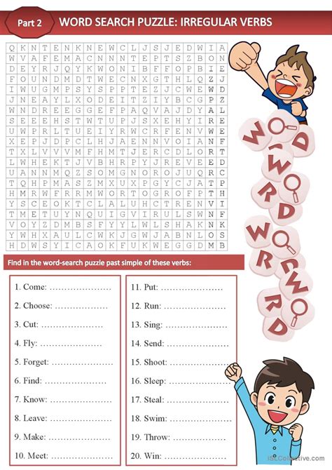 English Worksheets Word Search Puzzle On Irregular Verbs Simple Past Hot Sex Picture