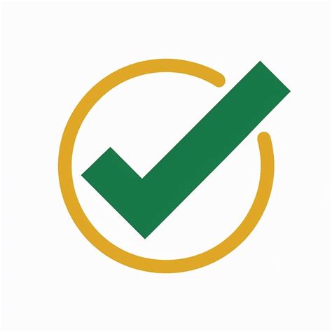 Premium Vector A Green Checkmark Inside A Circular Yellow Boundary