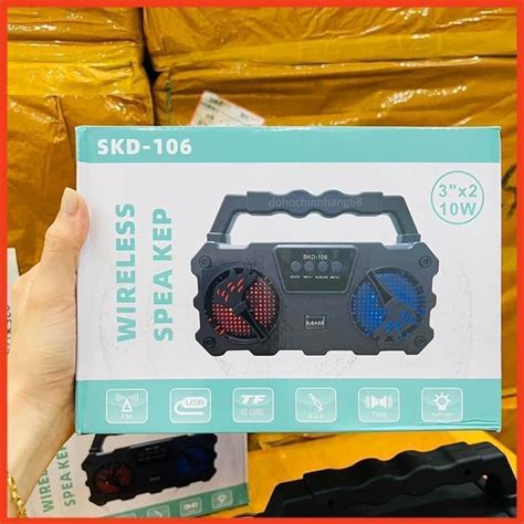 Loa Bluetooth Hát Karaoke SKD 106 Tặng Kèm Mic Nghe Nhạc Cực Đã Âm