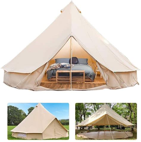 Buy WXHHH Tent Canvas Tent with Stove Hole Cotton Canvas Tents Yurt ...