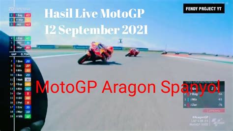 Hasil Live MotoGP Aragon Spanyol 12 September 2021 YouTube