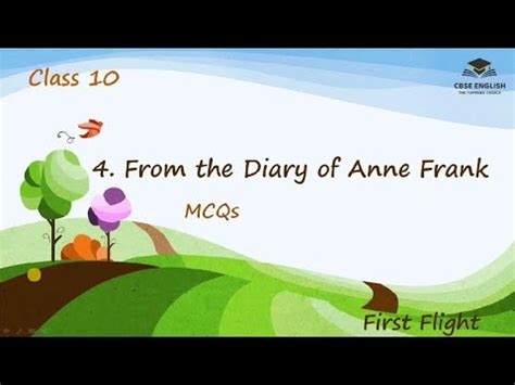 Class 10 MCQs From The Diary Of Anne Frank Quiz YouTube