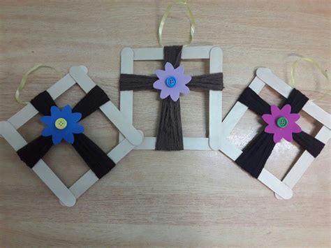 Yarn Cross Crafts Vbs Crafts Cross Crafts Easter Crafts