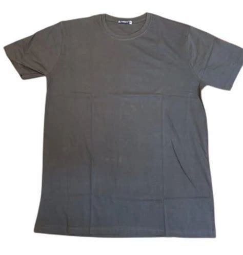 Male Half Sleeve Men Grey Plain Cotton T Shirt Size Xl At Rs 250 In