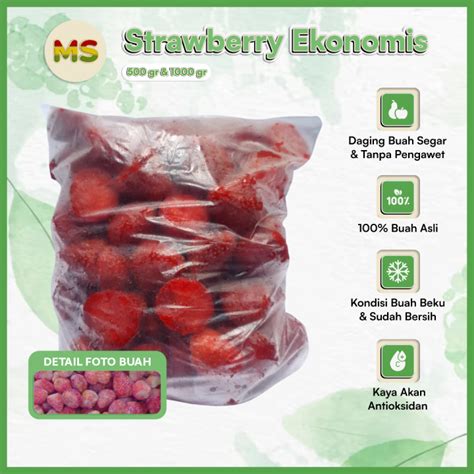 Strawberry Frozen Ekonomis Kemasan Gr Dan Kg Buah Stroberi