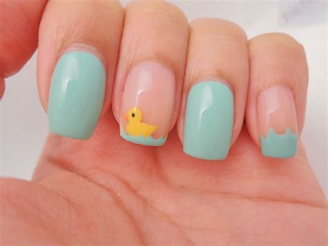 Swimming Yellow Duckling Nail Art Chichicho