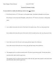 Sentence Variety Exercise Pdf Date Exercise In Sentence