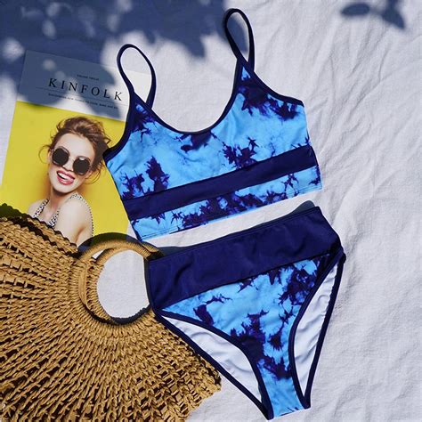 Bikini Swimwear Swimsuit Swim Women Girl Sexy Sport Tie Dye Bathing