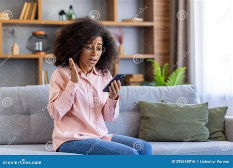 Sad Disappointed Woman Received Breaking News On Phone African