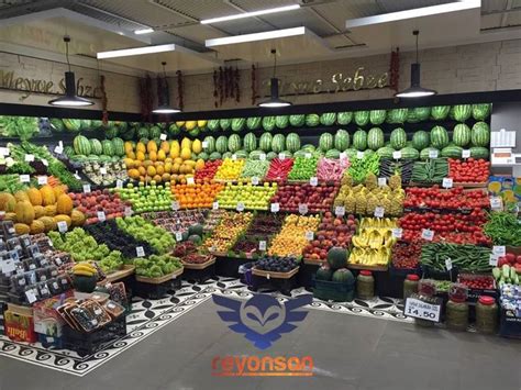 En İyi Manav Reyonu Görselleri DOĞAL AHŞAP MANAV REYONU Supermarket