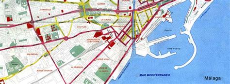 Malaga street map, Malaga city center map Spain