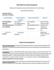 Learning Agreement Docx Pdf MSW Foundation Year Student Learning