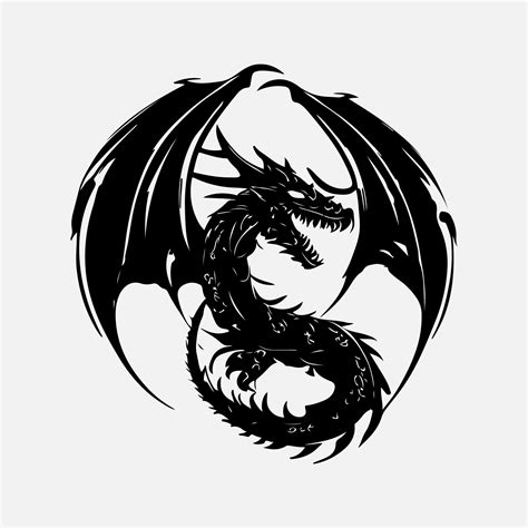 black dragon vector silhouette 24480381 Vector Art at Vecteezy