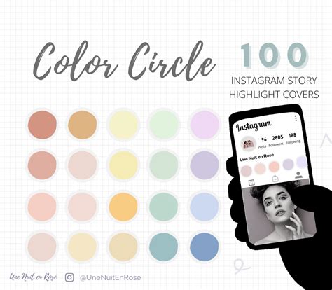 100 COLOR Circles Instagram Story Highlight Icons/covers | Pastel - Etsy
